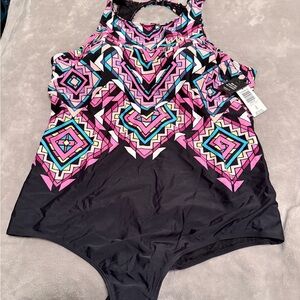 Torrid Multicolor Geometric Swimsuit